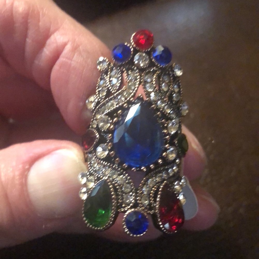 Turkish Gold Plated Crystal Rhinestone Ring